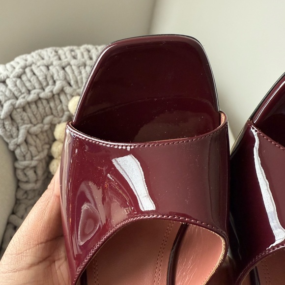 Amina Muaddi Burgundy Heels - Picture 7 of 12